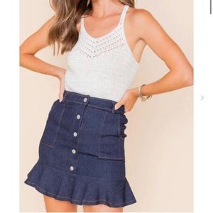 Francesca’s Women’s Riley Drop Waist Mini Skirt